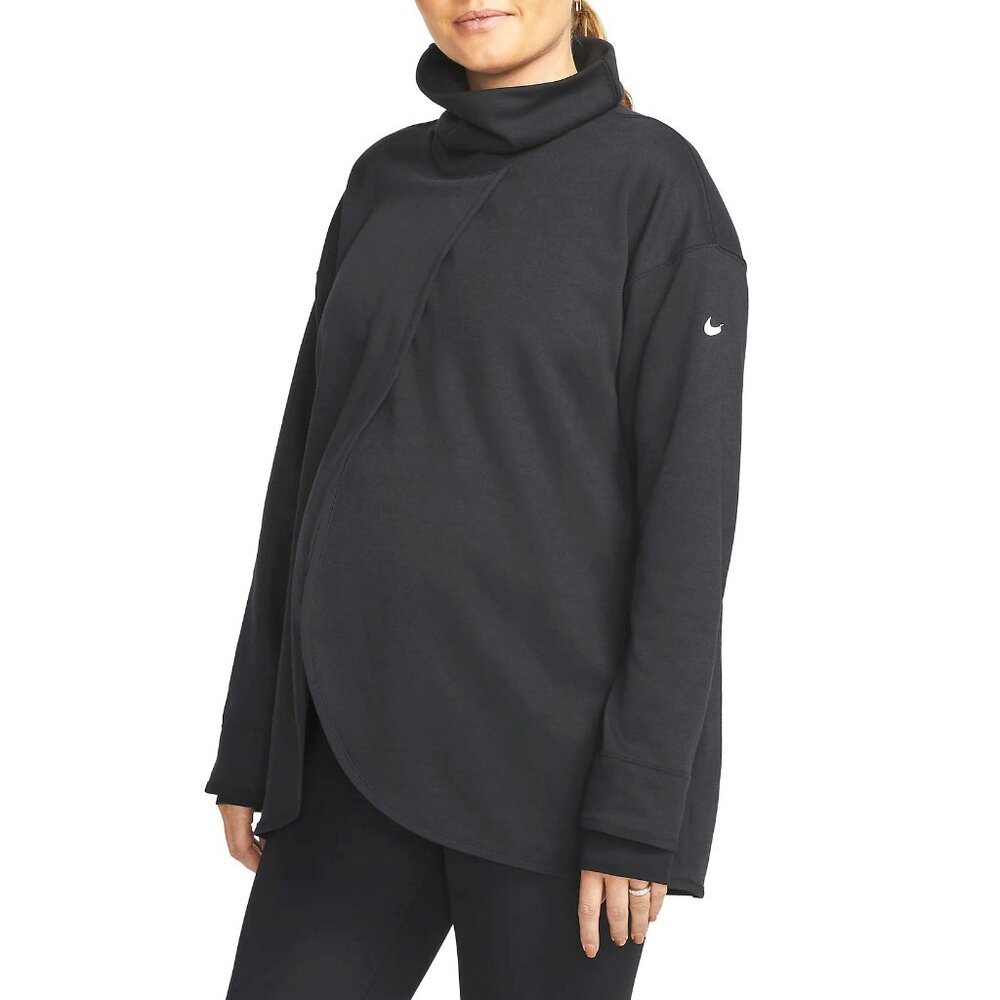 NWT NIKE Reversible Pullover Maternity Nursing LS Mock Neck Sweatshirt Top SM